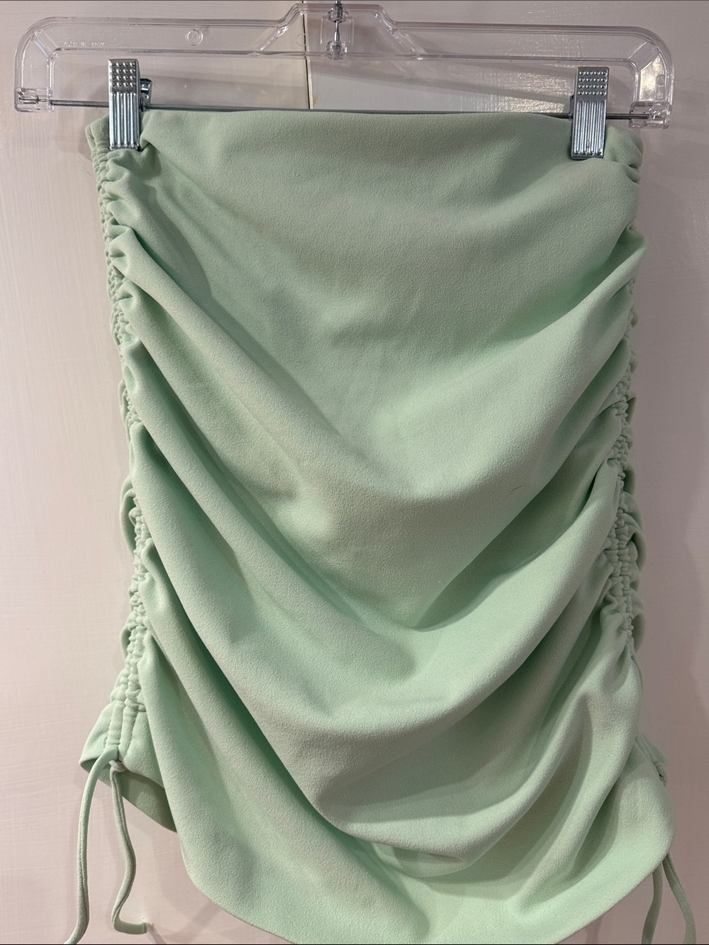 ZARA Women’s Ruched Mini Skirt in Mint Green - Size XS - Y2K Style